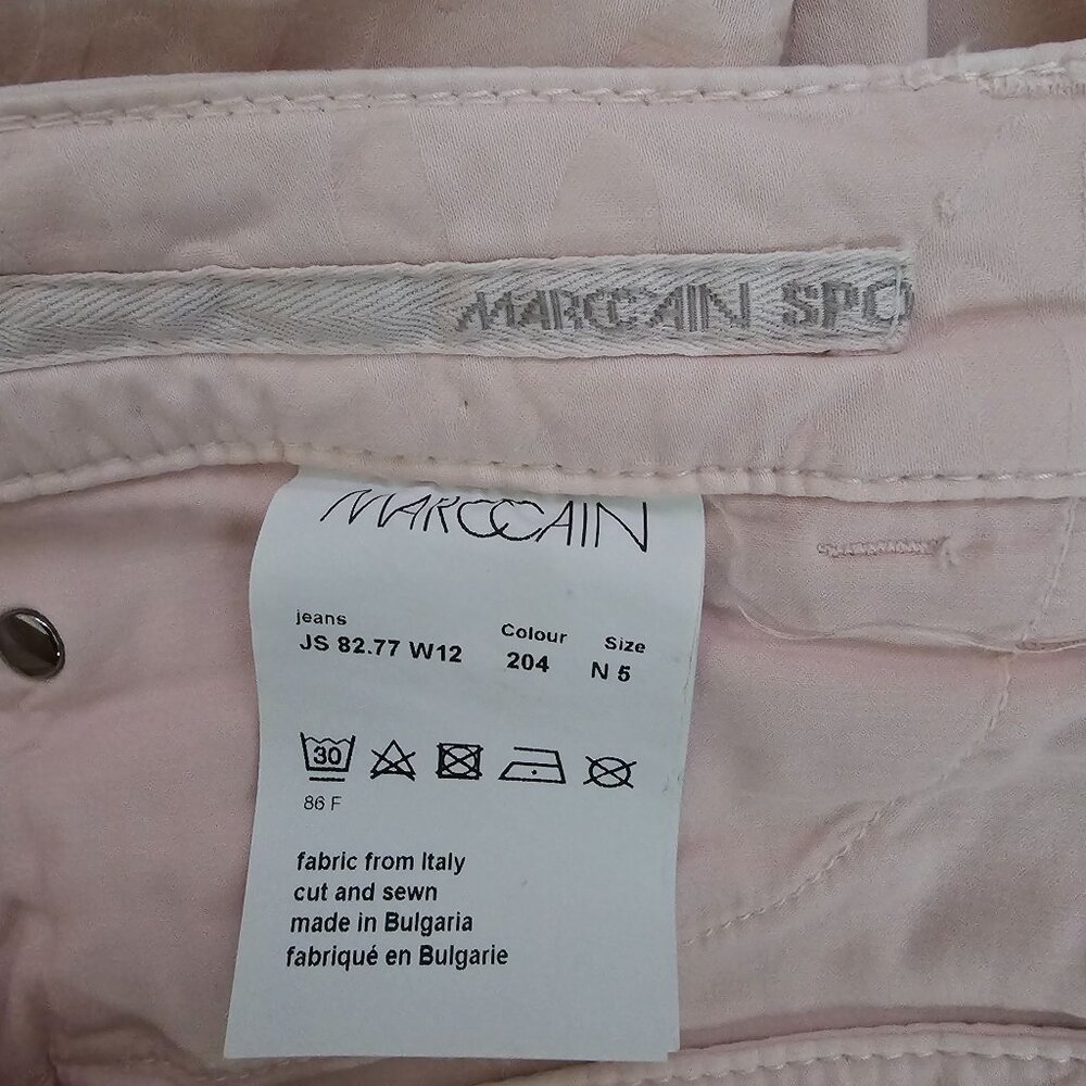Marc Cain Light Pink Embossed Floral Pattern Slim Fit Pants Women's Size N5/US10 - Picture 9 of 16